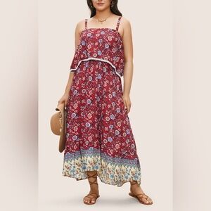 BloomChic Bandana Print Ruffle Maxi Dress
